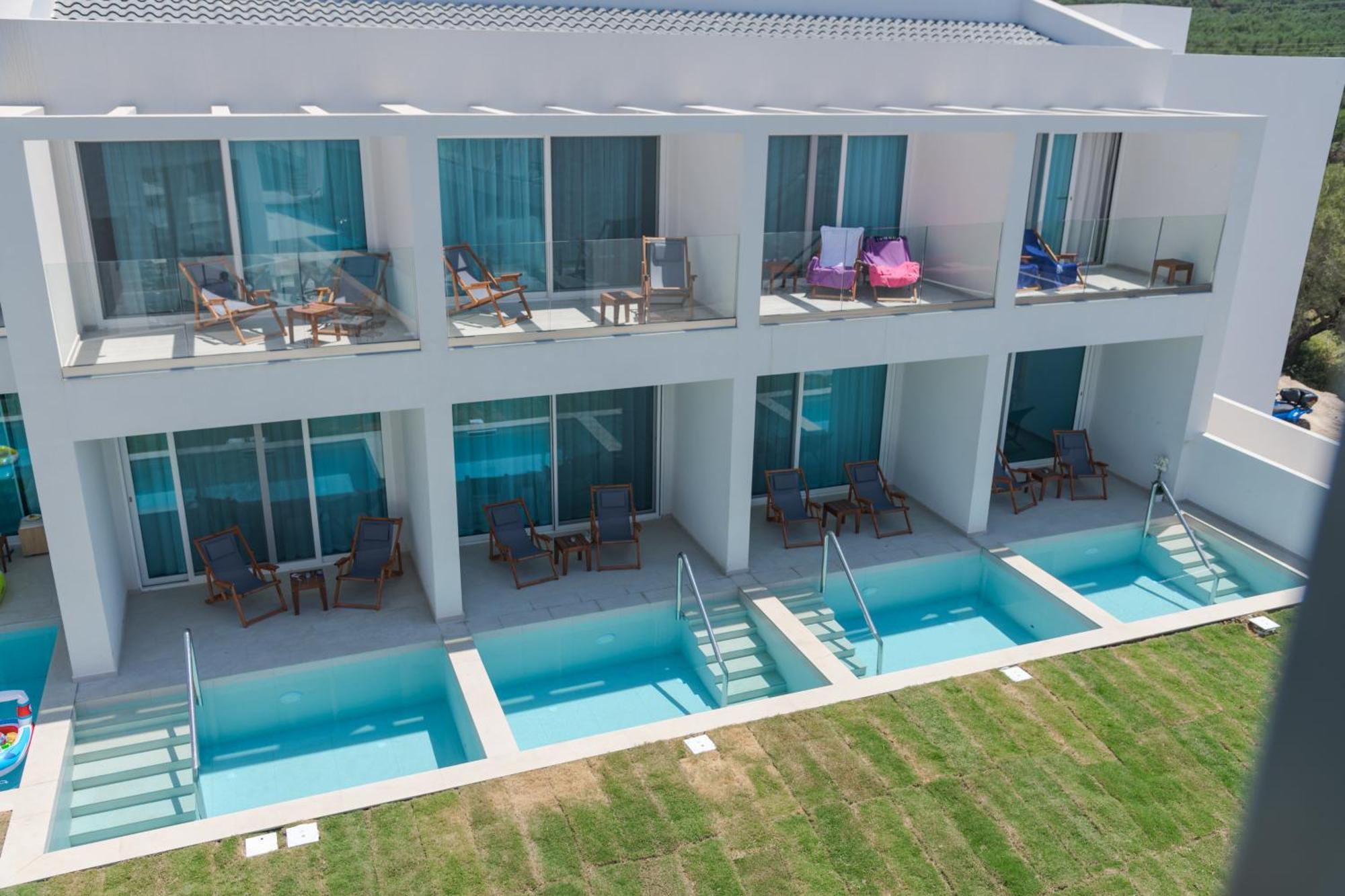 Mirage Bleu Hotel Tragaki Bagian luar foto